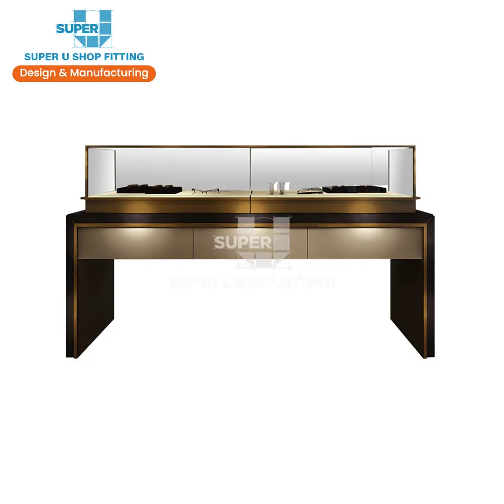 Luxury Jewellery Shop Counter Design Sales Table Jewelry Shop Furniture Jewelry Display Cabinet Showcase