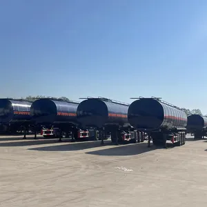 Tangki transportasi Diesel minyak baja tahan karat 4 poros Semi Trailer Tanker minyak Semi Trailer