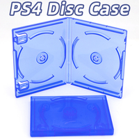 Boîtier de remplacement pour jeux vidéo SUNSHING 14 mm transparent, support simple ou double disque, logo personnalisé, couleur bleue, pour emballage de jeux