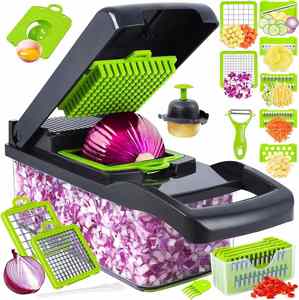 Hot Sale 16 in 1 Manual <b>Vegetable</b> <b>Cutter</b> New Silicone Onion & Carrot Chopper with Spatula for Kitchen Food Chopper - Product Image 1