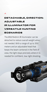กล้องมองกลางวันและกลางคืน NV008SP3 เซ็นเซอร์ 4K CMOS พร้อมอินฟราเรดแบบถอดได้ ระยะ 1000 ม. พร้อมเครื่องคำนวณระยะทาง เซ็นเซอร์ 4K CMOS ให้ความละเอียดสูง - Product Image 6