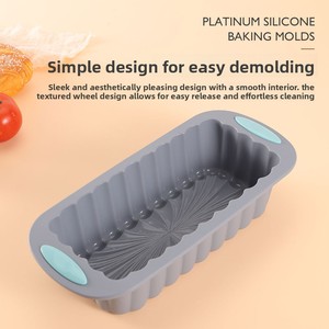 Twee-kleurige toastvorm rechthoekige bakvorm cakevorm antislip handvat siliconen gel ovenbestendig op voorraad rechtstreeks van de fabriek - Product Image 4