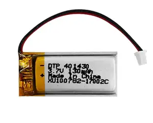 401430 3.7v 130mah लिथियम बहुलक रिचार्जेबल लाइपो बैटरी के. सी.
