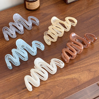 Pinces à cheveux en acrylique couleur gelée pour fille, mode, 15 cm, forme en M croisée, grande pince à cheveux pour l'arrière de la tête, vente en gros