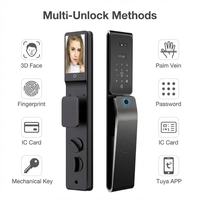 Serrure Intelligente Étanche avec Caméra et Vision Nocturne Infrarouge, Déverrouillage par Reconnaissance Faciale et Empreinte Digitale, Compatible Tuya Wifi, pour Maison et Hôtel