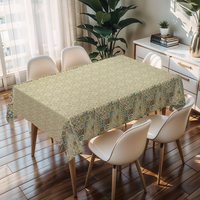Nappe vintage RNPT à motif rectangulaire, nappe en PVC pour salle à manger, salon, maison