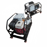 Máquina compacta y ligera para soplado de cables subterráneos con motor de gasolina y estructura metálica para instalación de fibra óptica