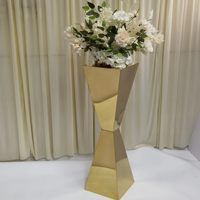 Supports de fleurs classiques en métal doré/argenté de haute qualité, socles de 80 cm/100 cm, centre de table pour mariage, décoration de table pour événements