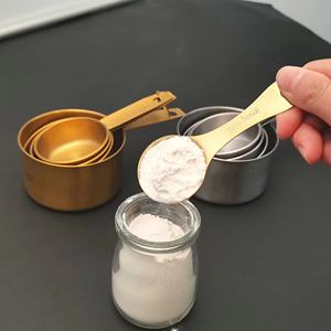 ملعقة قياس من الفولاذ المقاوم للصدأ مع فتحة, مغرفة قياس من صانعي القطع الأصلية BSCI 430 ذهبية اللون - Product Image 3