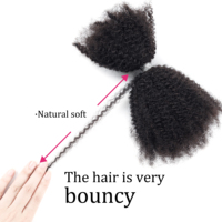 Extensions de cheveux humains vierges Afro 4C en vrac, 50g, 100% faites à la main, pour tresses et dreadlocks