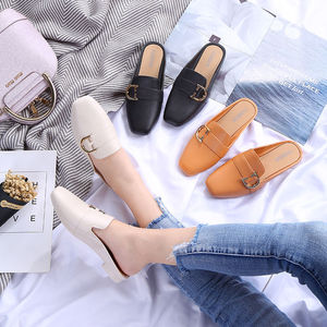 Slipper Female Baotou Lazy Half Slipper 2023 New Summer Out to Wear Foreign Fashion Flat