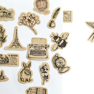 Pegatinas de Papel Retro con Animales Pequeños, Autoadhesivas, Laminadas Brillantes, Hechas a Mano, para Manualidades, Etiquetas para Álbumes de Recortes, Set de Manualidades Vintage para Diario - Product Image 2