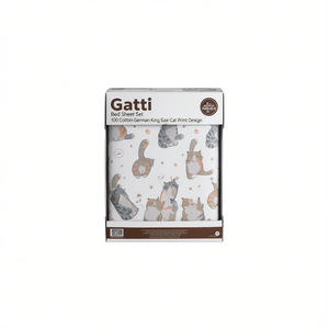 Juego de Sábanas Gatti 100% Algodón Alemán Tamaño King con Diseño de Gatos - Product Image 3