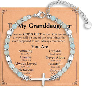 Bracelet croix pour femmes filles, cadeaux chrétiens pour fille petite-fille soeur amie nièce à l'<span class=keywords><strong>anniversaire</strong></span> de Noël - Product Image 2