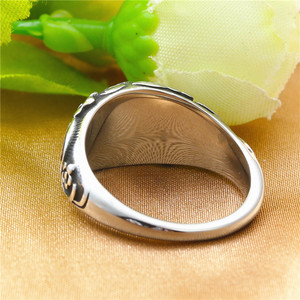 European American Style <b>Titanium</b> Steel Plant Flower <b>Ring</b> Retro Silver Women's Fashion Jewelry Gift Bezel Setting - Product Image 3