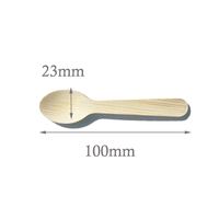 Mini cuillère à dessert en bambou 100% naturel écologique biodégradable et pour le camping