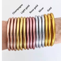 Nouveauté : Bracelets Bangle Bouddhistes en Silicone Doré à la Feuille, Faits Main, Brillants et Colorés