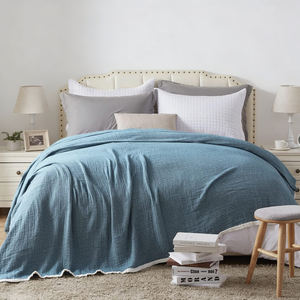 <span class=keywords><strong>Couverture</strong></span> en gaze multi-couches 100% coton, jeté de canapé doux, respirant, <span class=keywords><strong>couverture</strong></span> d'été pour la climatisation - Product Image 4