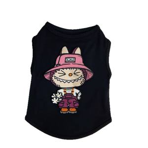 Venta al por mayor lindo algodón LABubu ropa para mascotas verano perro chaleco bordado Teddy Corgi Shiba Inu <span class=keywords><strong>cachorro</strong></span> dibujos animados <span class=keywords><strong>Bulldog</strong></span> francés ropa - Product Image 5