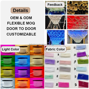 LEDA Party Wedding Props Décoration de salle Rideau suspendu Tissu Lumière Fleur Plafond Décoration LED Rideau - Product Image 5