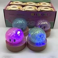 Jouets anti-stress lumineux en forme de boulette, simulation de pain vapeur, avec veilleuse LED, vente en gros en stock