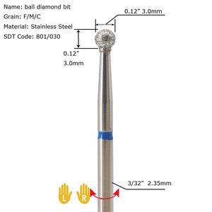 Broca de uñas con forma de bola grande de diamante E File más popular 5mm 4mm 3mm - Product Image 2