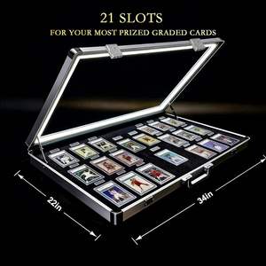 New Style Locking Aluminum Trading <b>Card</b> Display Cabinet Portable Tabletop Holder for Sports Graded <b>Cards</b> - Product Image 1