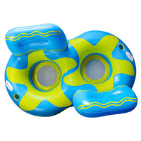 Bouée gonflable pour 2 personnes avec dossier et porte-gobelets, flotteur de piscine pour fête estivale