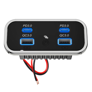 Chargeur de voiture réversible avec interrupteur tactile, 4 ports USB, double QC PD, 12/24 V, <span class=keywords><strong>adaptateur</strong></span> de prise pour van, siège, camping-car - Product Image 1