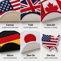 Lot de 5 patchs chenille 3D alphabet drapeaux de pays (États-Unis, Royaume-Uni, Allemagne, Japon) brodés thermocollants pour sacs à dos et bagages personnalisés