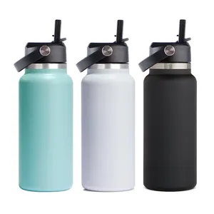 الأعلى مبيعًا زجاجة مياه حافظة للحرارة سعة 32 أوقية مصنوعة من الفولاذ المقاوم للصدأ معزولة فراغيًا للماء الساخن والبارد زجاجة حافظة للحرارة رياضية