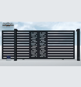 Sân điện Swing cổng nhôm đôi Swing đường lái xe cửa gỗ hạt thiết kế cổng - Product Image 1