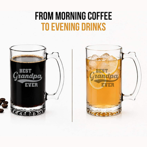 Chope à bière en verre personnalisée avec poignée, grande capacité, pour <span class=keywords><strong>cadeau</strong></span> de la fête des pères, avec boîte <span class=keywords><strong>cadeau</strong></span> noire, vente en gros - Product Image 2