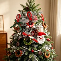 Pendentif de sapin de Noël en peluche, anneau de fleurs, fruits de pin, petites décorations faites à la main, accessoires photo, décorations de Noël