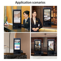 Lecteur de passeport OCR de 24 pouces Imprimante d'enregistrement d'hôtel Scanner de code QR Caméra Microphone Distributeur de carte Machine de paiement en libre service