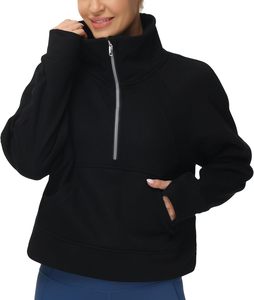 <span class=keywords><strong>Felpa</strong></span> in pile corta Pullover <span class=keywords><strong>con</strong></span> collo alto da donna a mezza <span class=keywords><strong>Zip</strong></span> <span class=keywords><strong>con</strong></span> tasche <span class=keywords><strong>con</strong></span> foro per il pollice - Product Image 5