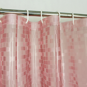 Rideau <span class=keywords><strong>de</strong></span> <span class=keywords><strong>douche</strong></span> moderne imperméable en PEVA rose mosaïque - Product Image 2