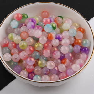 Crystal Lampwork Glass Beads Round Straight Hole For Jewelry Making DIY Accessories 8mm Multicolor Loose Beads - Product Image 2