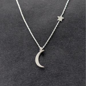 La migliore vendita collana a catena semplice collana con ciondolo stella e luna per donna - Product Image 5