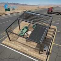 Pergola solaire Sweet Home en aluminium, moderne, motorisée, à toit rétractable, avec éclairage LED, imperméable, pour extérieur