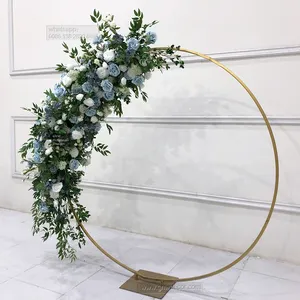 Arranjos florais redondos artificiais metal casamento arco para eventos exteriores e interiores