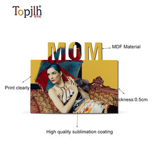 Topjlh blanc bois Sublimation blanc MDF cadre Photo thème maman avec impression personnalisée pour la congélation de beaux moments <span class=keywords><strong>mère</strong></span>-enfant - Product Image 4