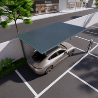 Abri de voiture en aluminium durable, résistant à la corrosion, avec toit en polycarbonate et structure en aluminium, pour 3 voitures, stationnement extérieur.