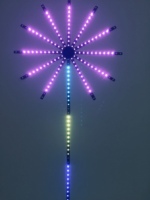 Feux d'artifice intelligents à LED synchronisés avec la musique, avec télécommande et contrôle par application, feux d'artifice LED à changement de couleur RVB