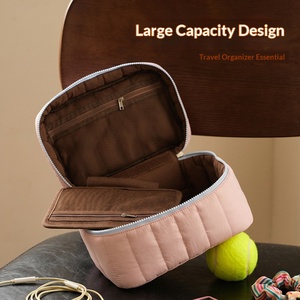 Nouvelle Trousse de Maquillage Matelassée Souple pour Femmes, Grande Capacité Personnalisable, Sac de Rangement Portable pour Articles de Toilette de Voyage - Product Image 6