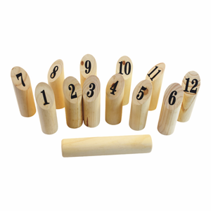 Jeu de lancer finlandais en bois avec <span class=keywords><strong>quilles</strong></span> numérotées, jeu de cour extérieur pour enfants et adultes Viking Skittles - Product Image 2