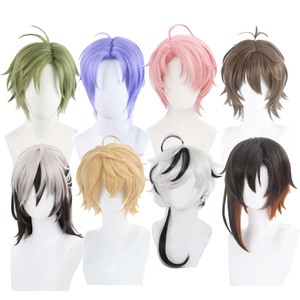 Parrucca per Cosplay di Halloween Game Nu: Olivine <span class=keywords><strong>Eiden</strong></span> Blade Kuya Edmond Aster Yakumo Quincy, Verde Blu Rosa Arancione Viola GAHC-102 - Product Image 1