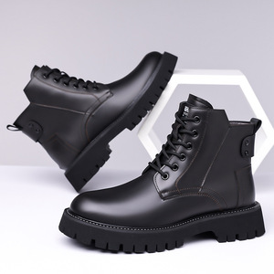 2026 New Style High-Top Chunky Toe Leather Shoes British Style Versatile Workwear & Motorcycle Ankle <b>Boots</b> - Product Image 2