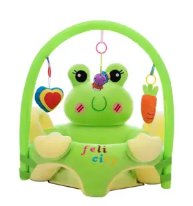 Baby Plush Chair Sofa Skin Set Support Seat Cover Cartoon Learning Sit Plush Chair Toddler Nest Puff Washable With Rod Toys