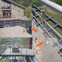 Main courante en acier inoxydable moderne 304 316, balustrade carrée ronde en verre pour balcon et escalier